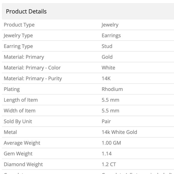 14k White Gold 1.25ct total 5.5mm each Round DEF Pure Light Moissanite Earrings - Picture 4 of 9